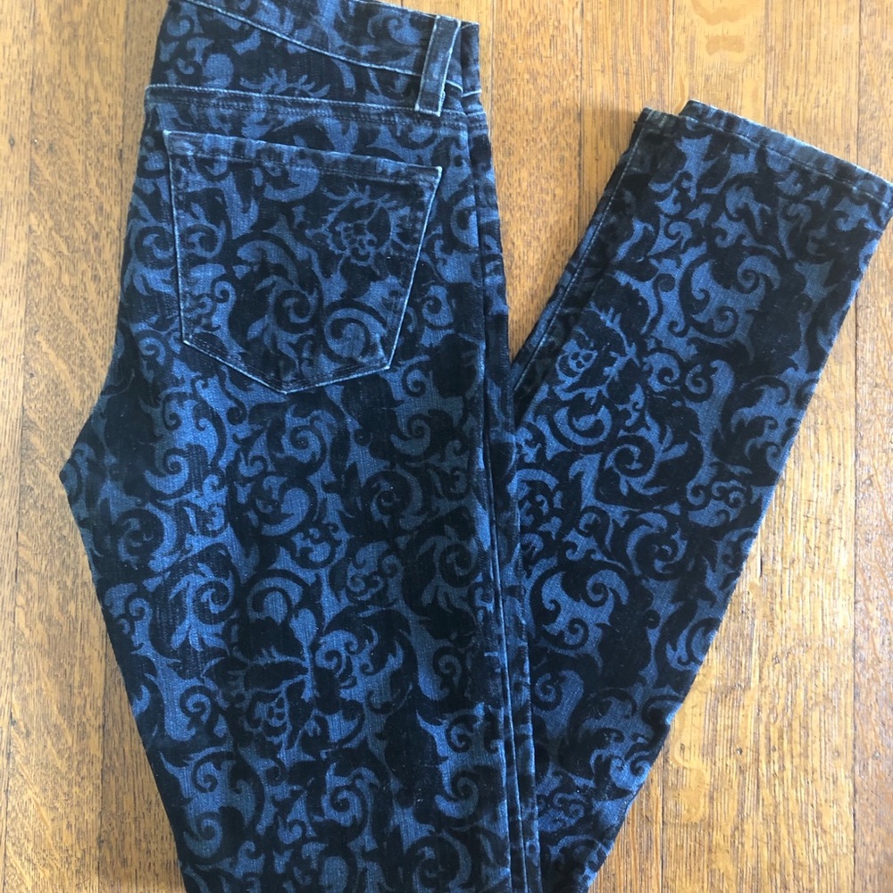 J Brand Black Velvet Brocade Skinny Jeans - Picture 4 of 5